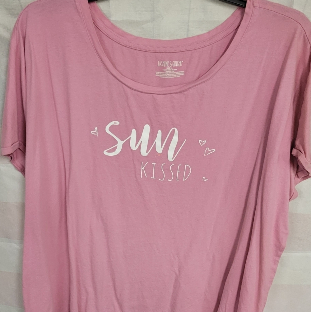 Jasmine & Ginger sun KISSED Pink Tee XL